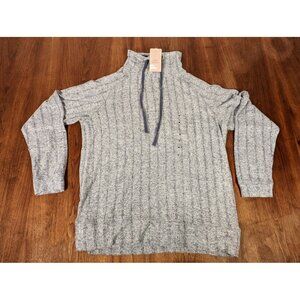 Como  Womens Super Soft Knit Top Athleisure Comfort M NWT DK Gray